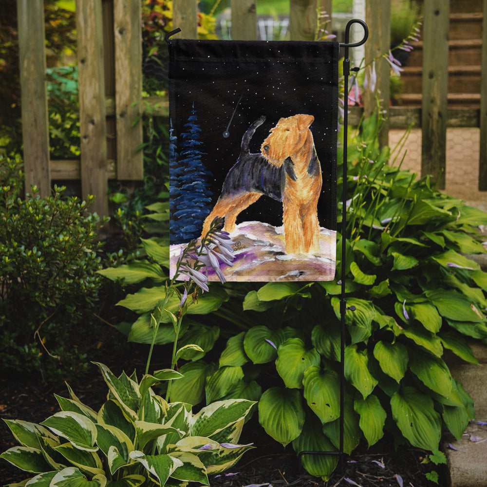 Starry Night Welsh Terrier Flag Garden Size.