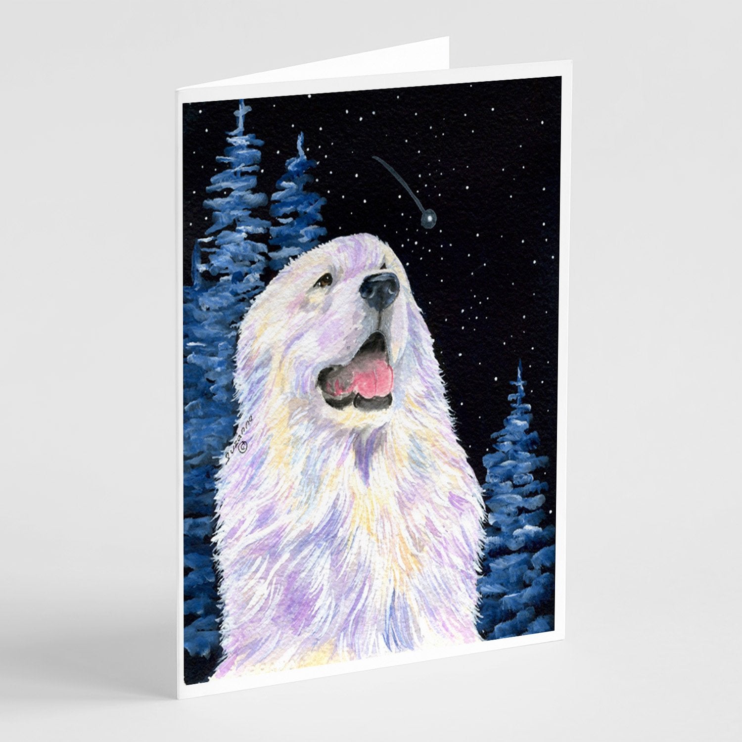 Buy this Starry Night Great Pyrenees Greeting Cards and Envelopes Pack of 8