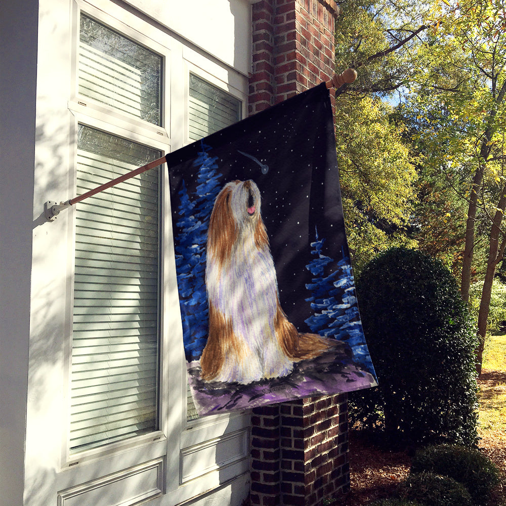 Starry Night Bearded Collie Flag Canvas House Size  the-store.com.