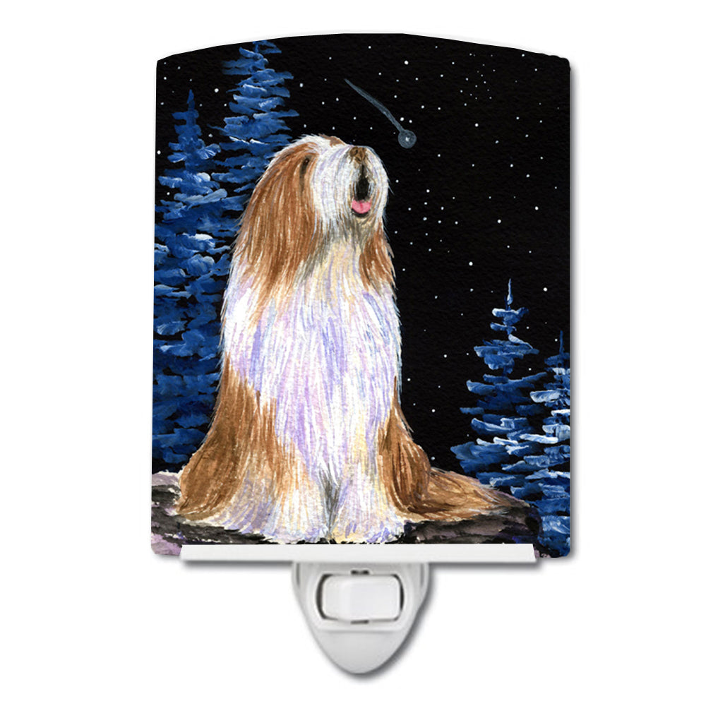 Starry Night Bearded Collie Ceramic Night Light SS8467CNL - the-store.com