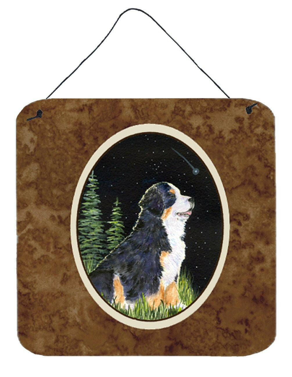 Starry Night Bernese Mountain Dog Aluminium Metal Wall or Door Hanging Prints by Caroline's Treasures