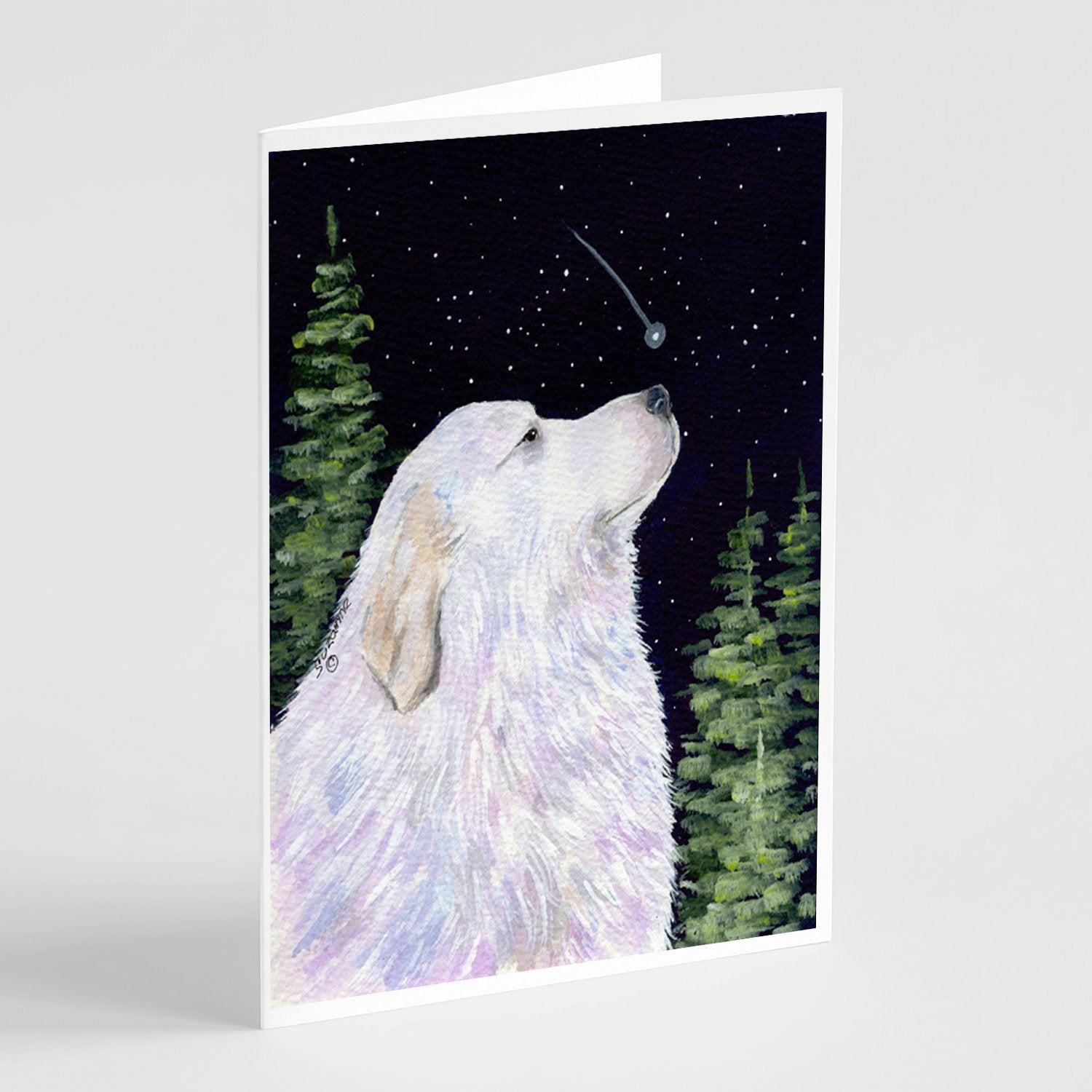 Buy this Starry Night Great Pyrenees Greeting Cards and Envelopes Pack of 8