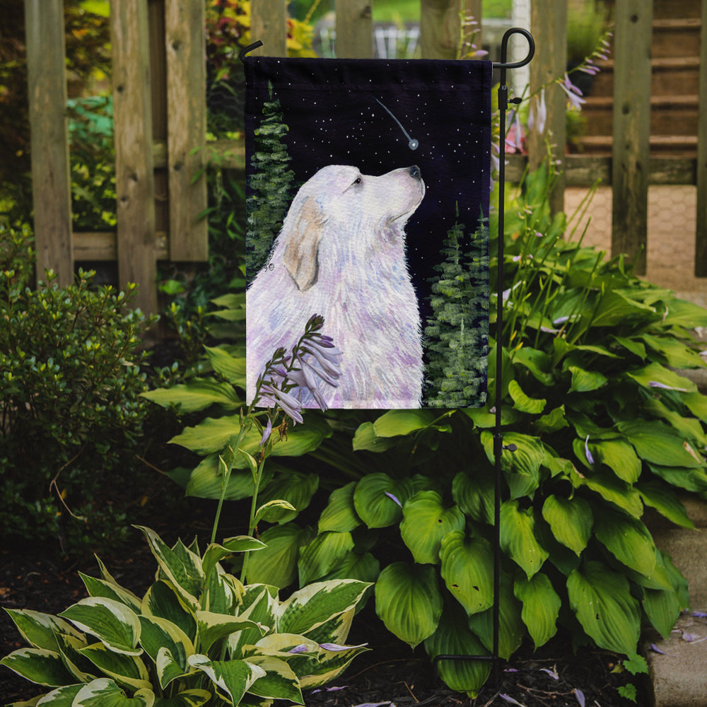 Starry Night Great Pyrenees Flag Garden Size.