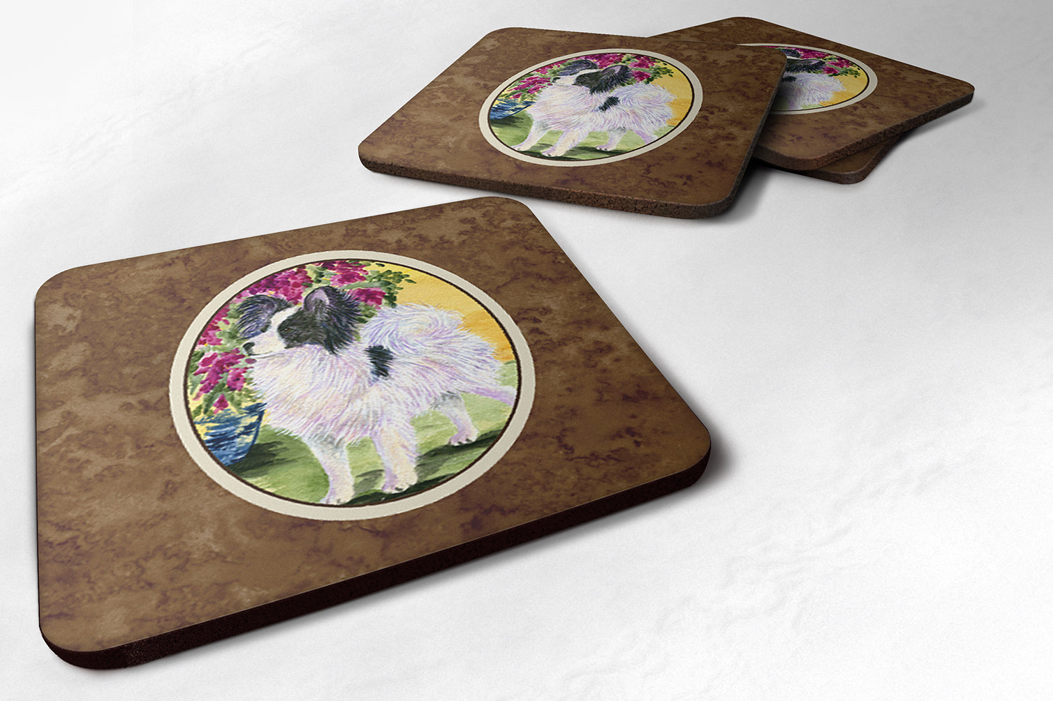 Set of 4 Papillon Foam Coasters - the-store.com