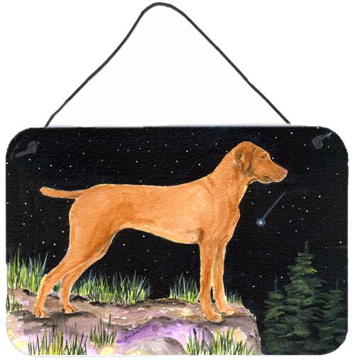 Starry Night Vizsla Indoor Aluminium Metal Wall or Door Hanging Prints by Caroline's Treasures