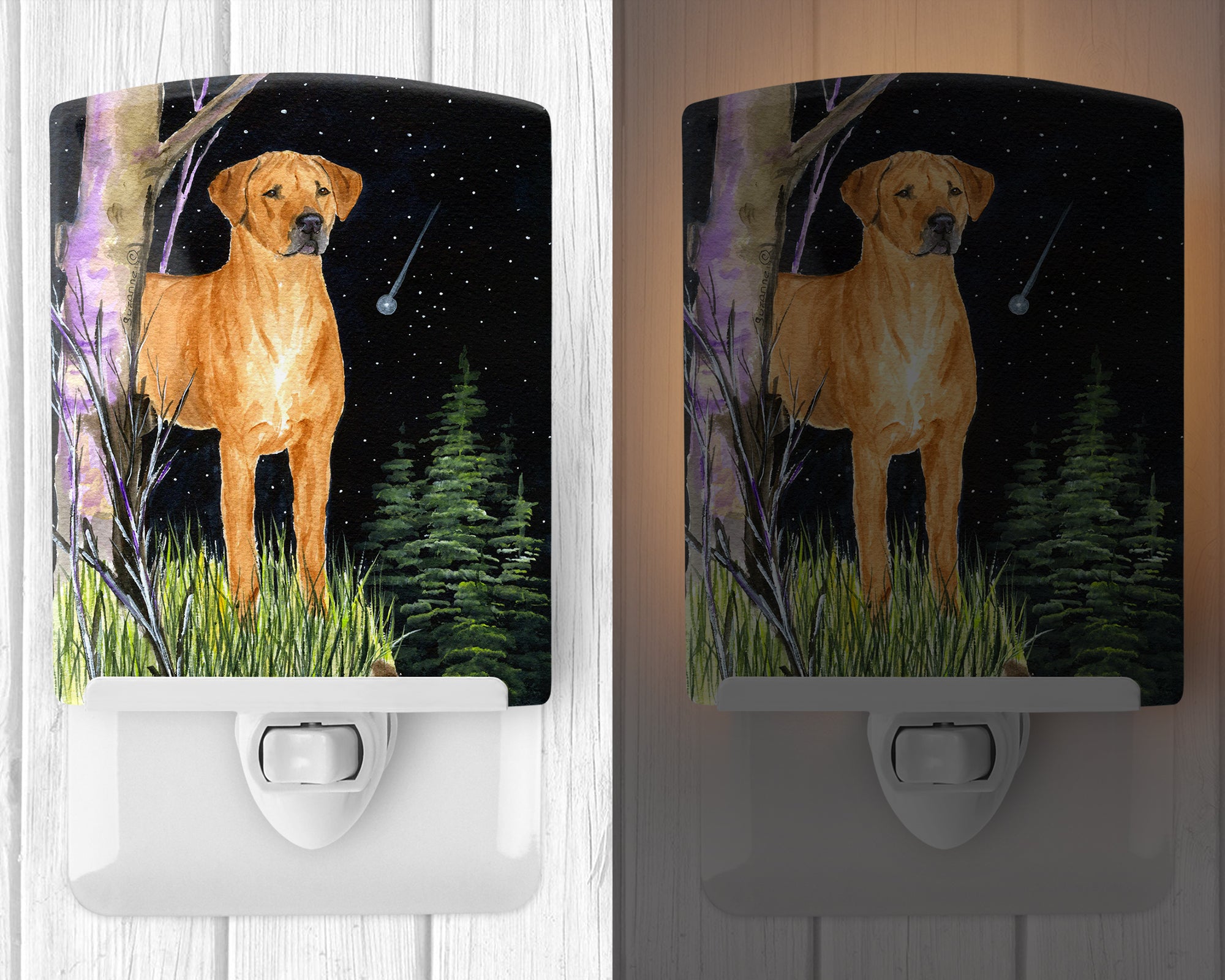 Starry Night Rhodesian Ridgeback Ceramic Night Light SS8479CNL - the-store.com