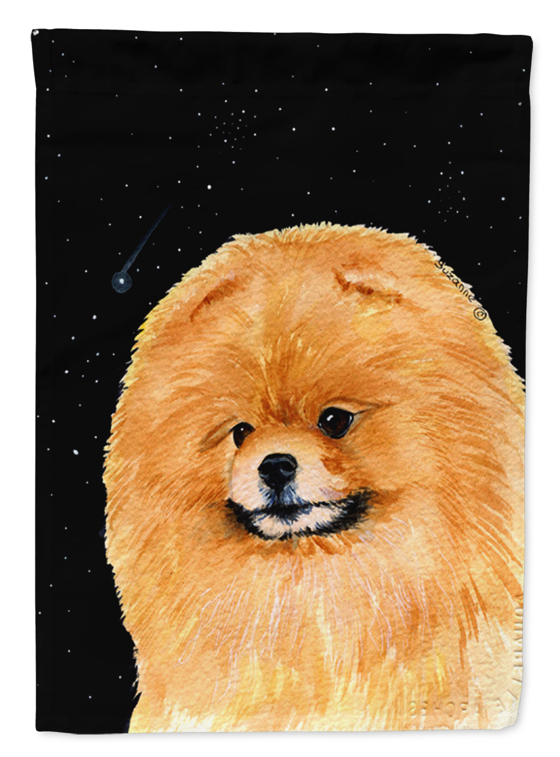 Starry Night Pomeranian Flag Garden Size.