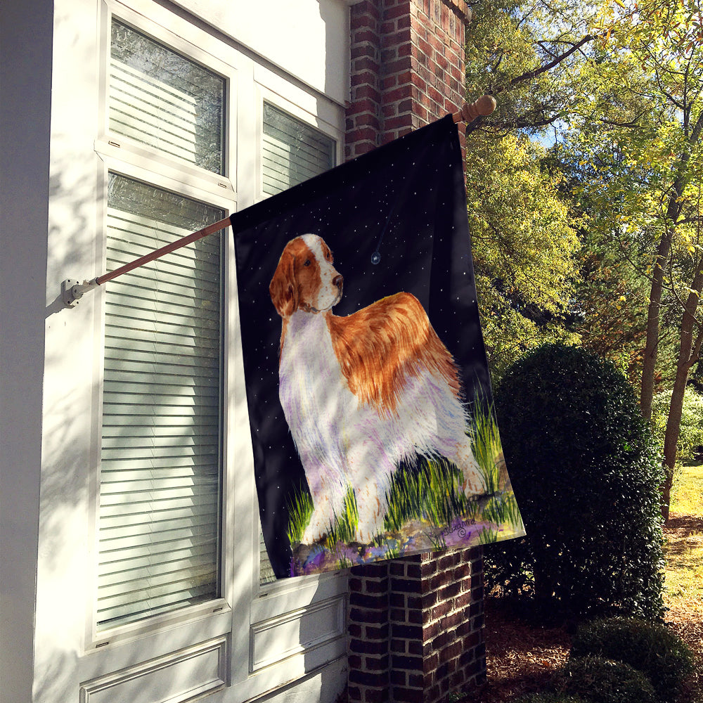 Starry Night Welsh Springer Spaniel Flag Canvas House Size  the-store.com.