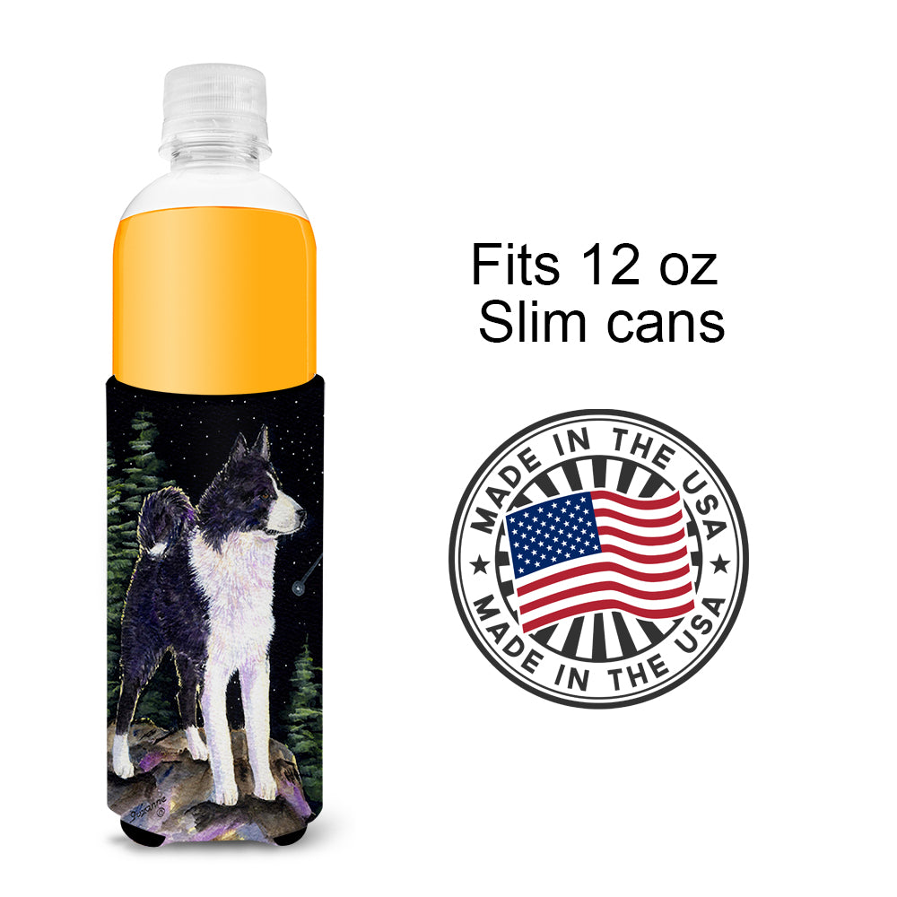 Starry Night Karelian Bear Dog Ultra Beverage Insulators for slim cans SS8483MUK.