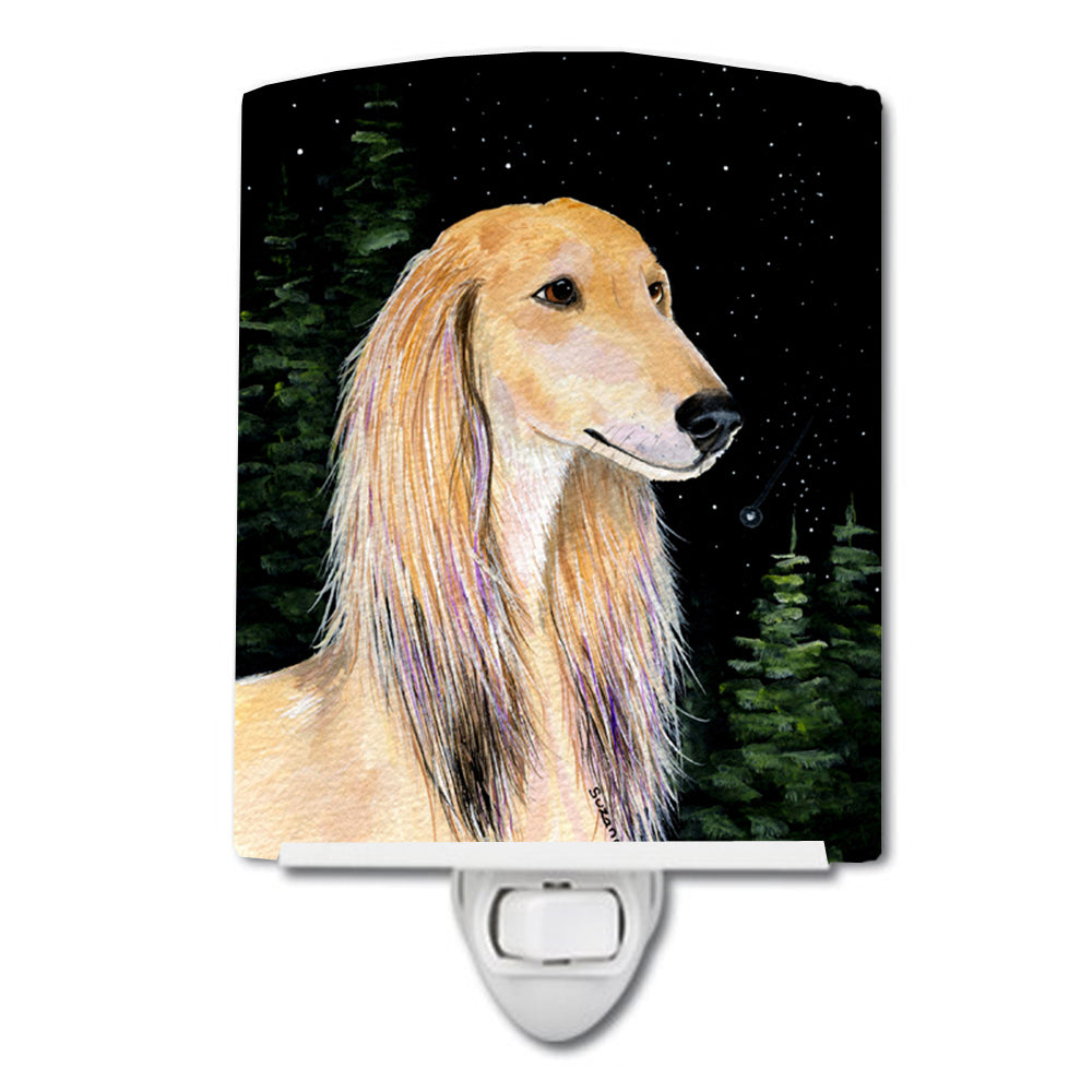 Starry Night Saluki Ceramic Night Light SS8485CNL - the-store.com