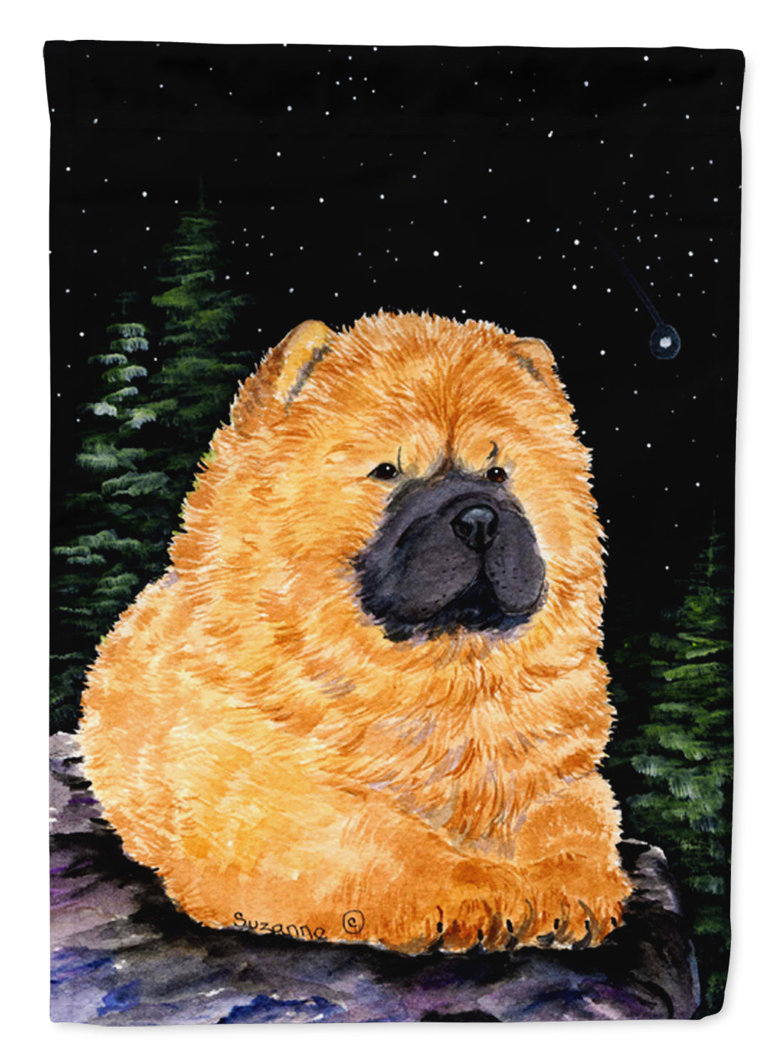 Starry Night Chow Chow Flag Canvas House Size  the-store.com.