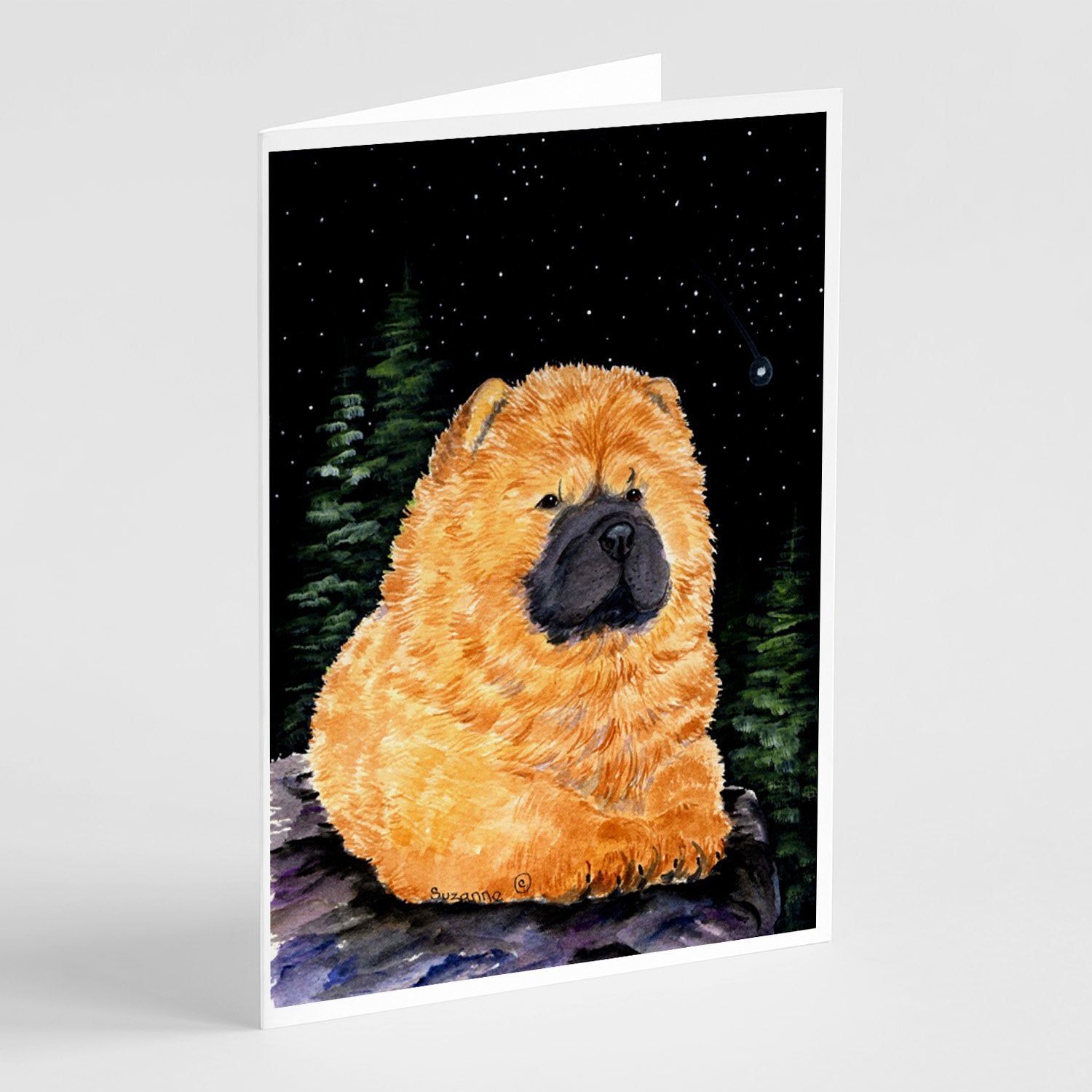 Buy this Starry Night Chow Chow Greeting Cards and Envelopes Pack of 8