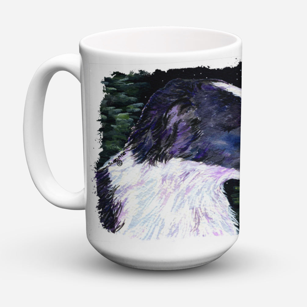 Starry Night Border Collie Dishwasher Safe Microwavable Ceramic Coffee Mug 15 ounce SS8490CM15  the-store.com.