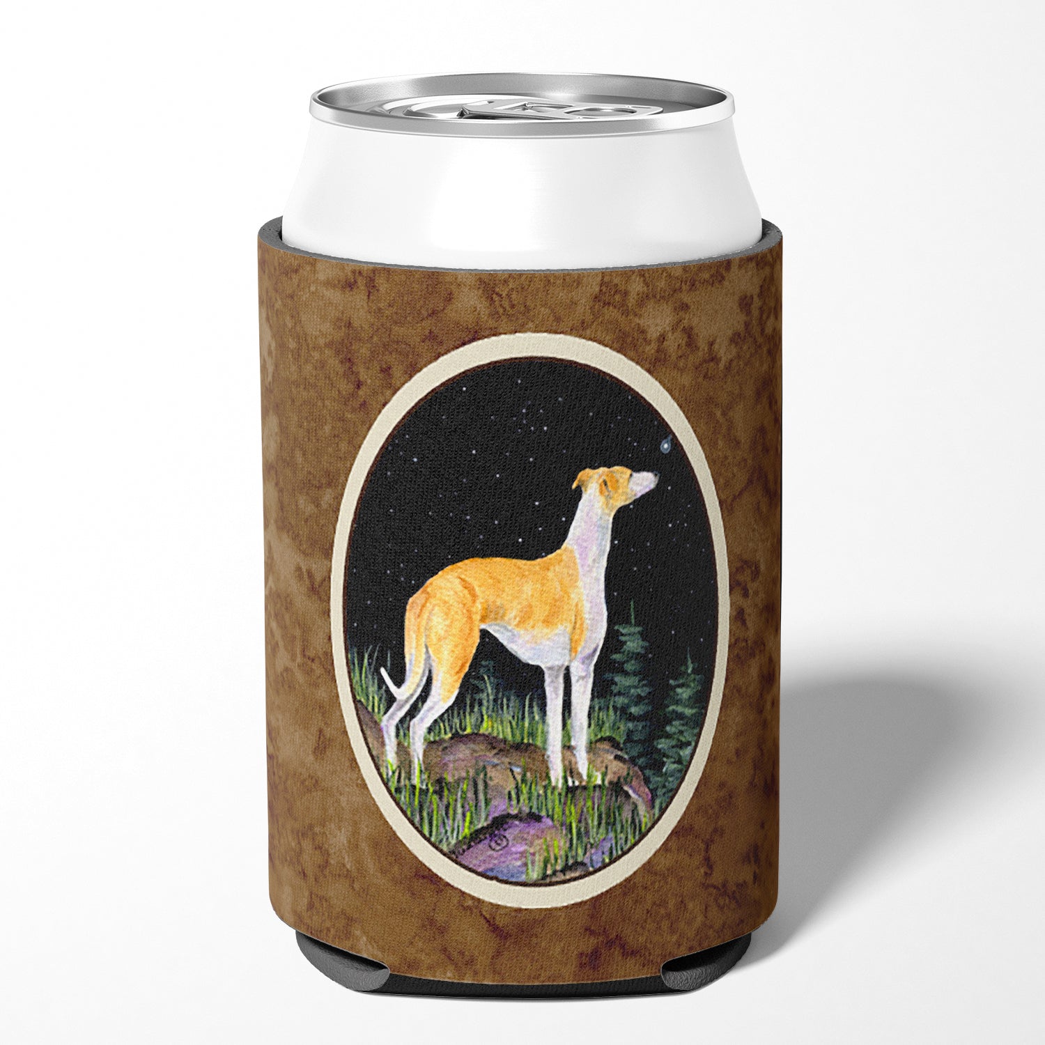 Starry Night Whippet Can or Bottle Beverage Insulator Hugger.