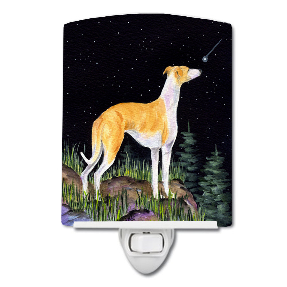 Starry Night Whippet Ceramic Night Light SS8492CNL - the-store.com