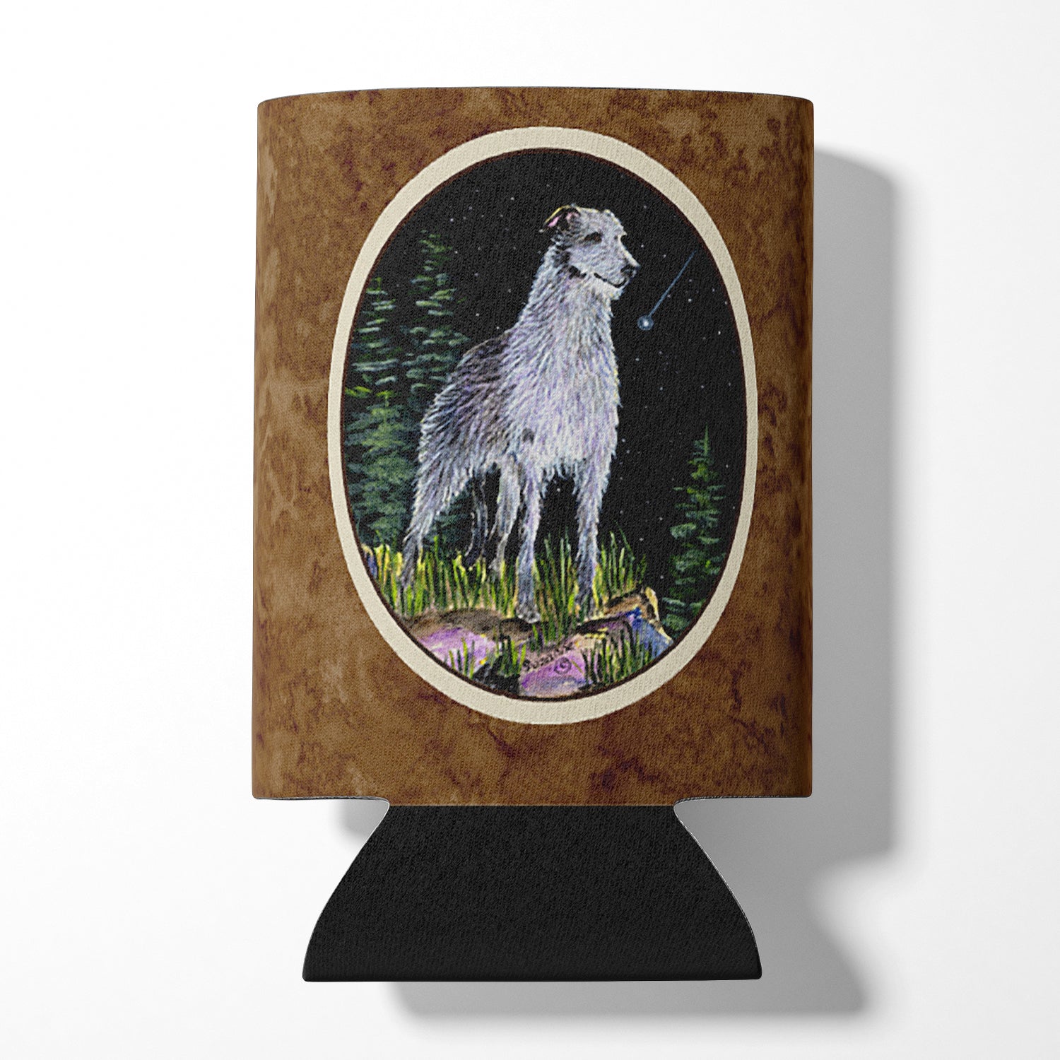 Starry Night Scottish Deerhound  Can or Bottle Beverage Insulator Hugger.