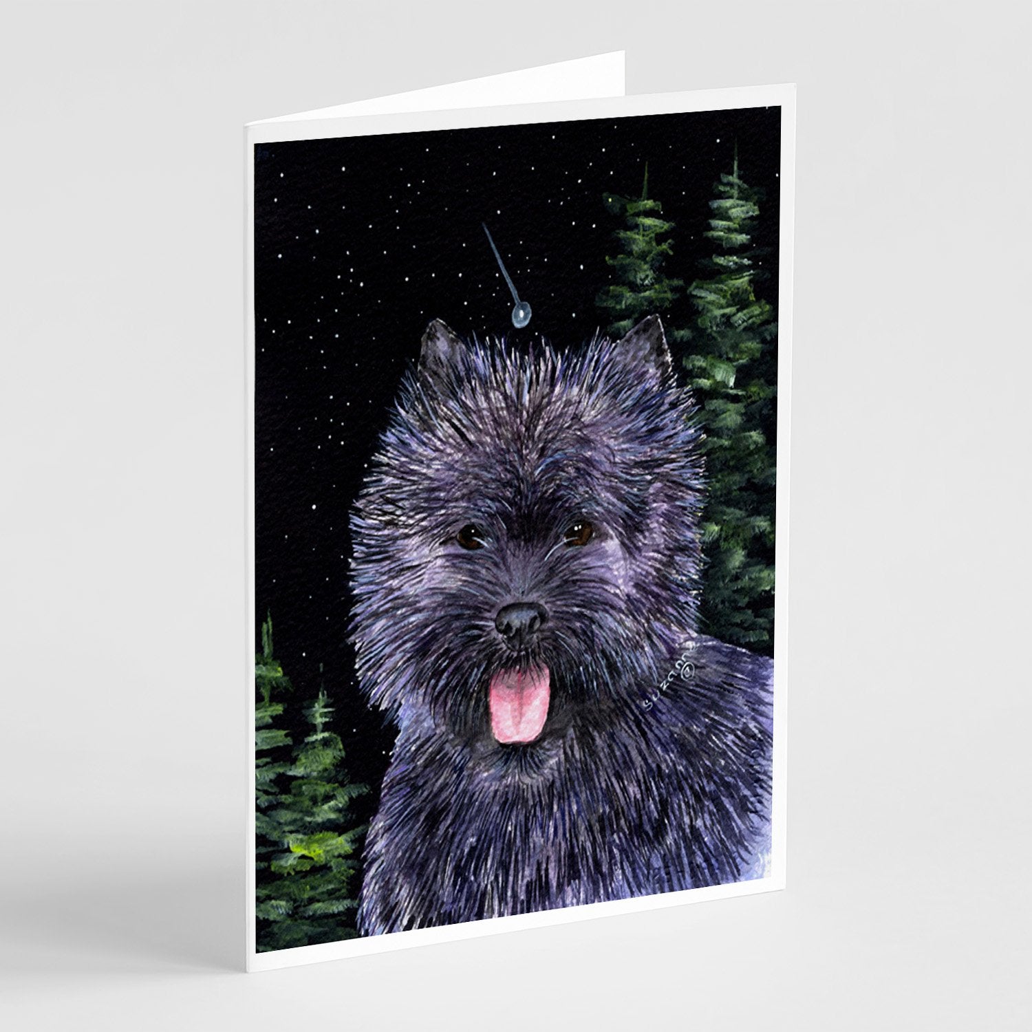 Buy this Starry Night Cairn Terrier Greeting Cards and Envelopes Pack of 8