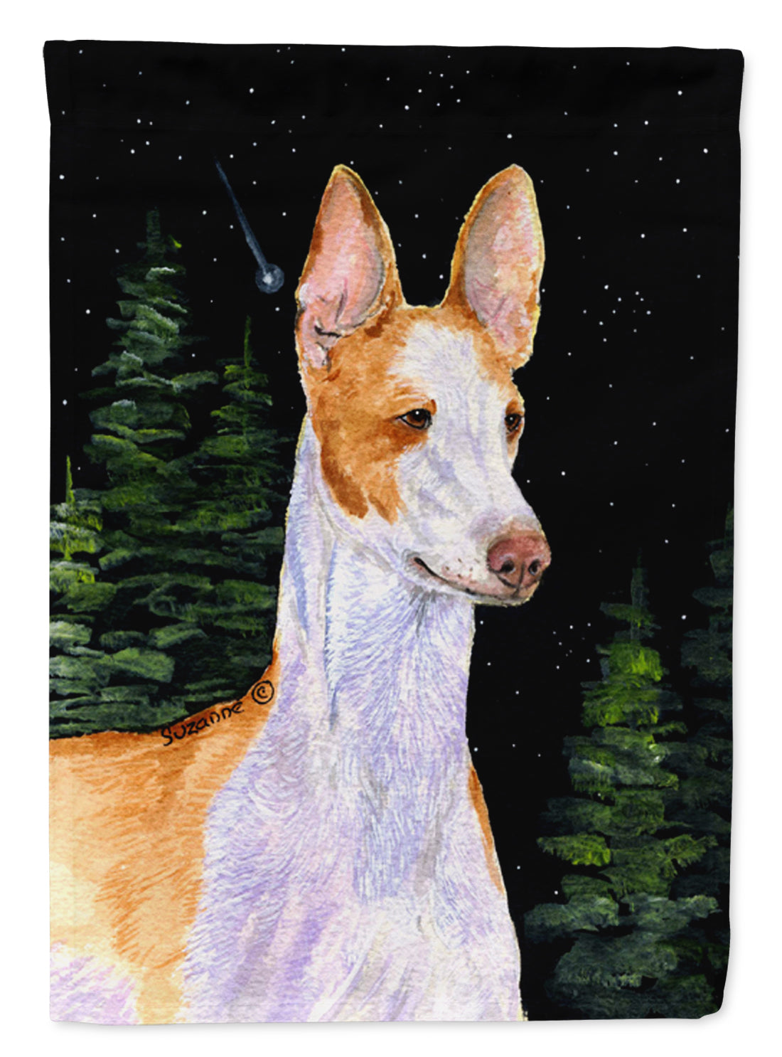 Starry Night Ibizan Hound Flag Canvas House Size  the-store.com.