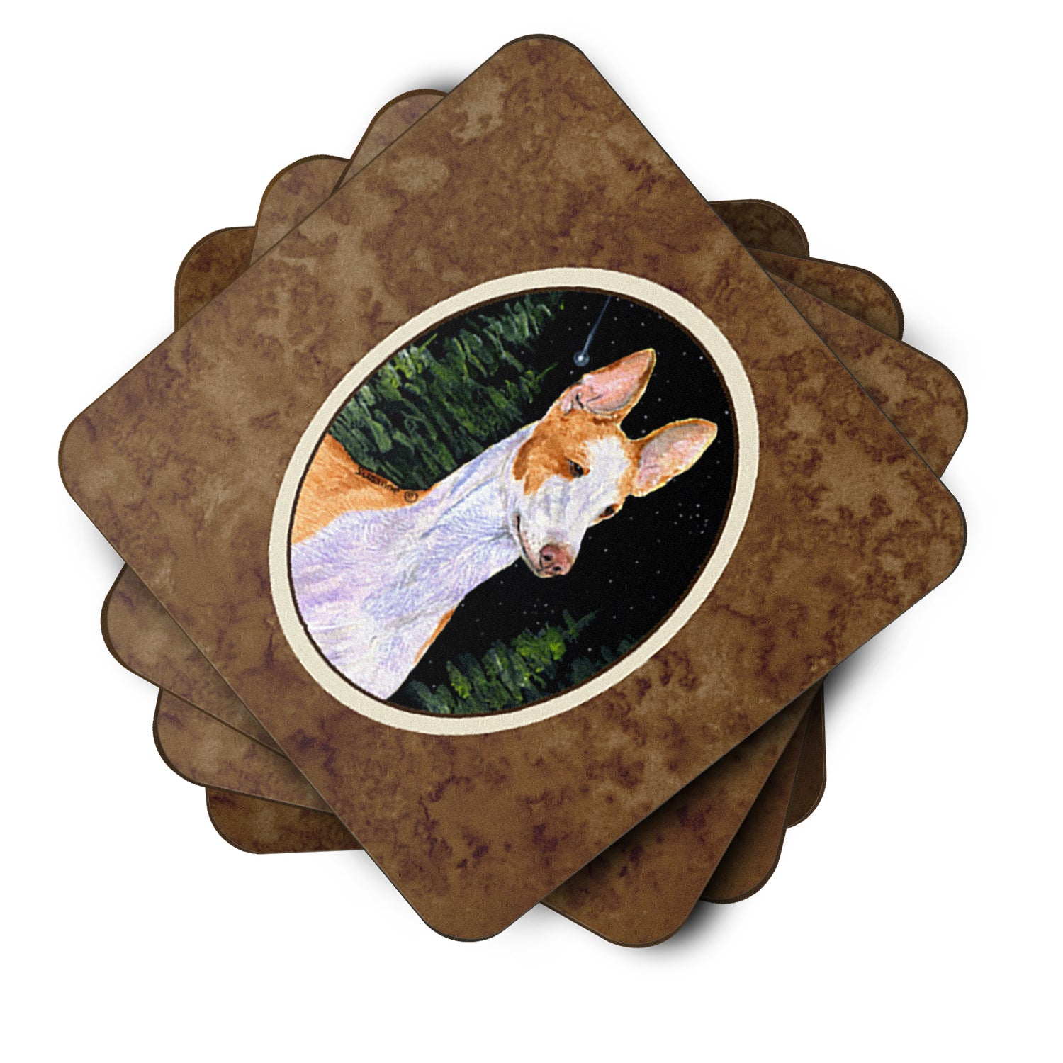 Starry Night Ibizan Hound Foam Coasters Set of 4 - the-store.com