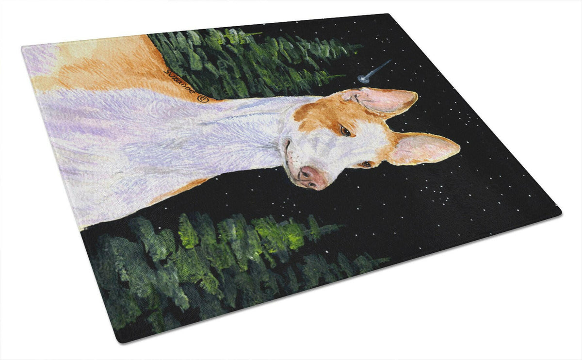 Starry Night Ibizan Hound Glass Cutting Board Large by Caroline&#39;s Treasures