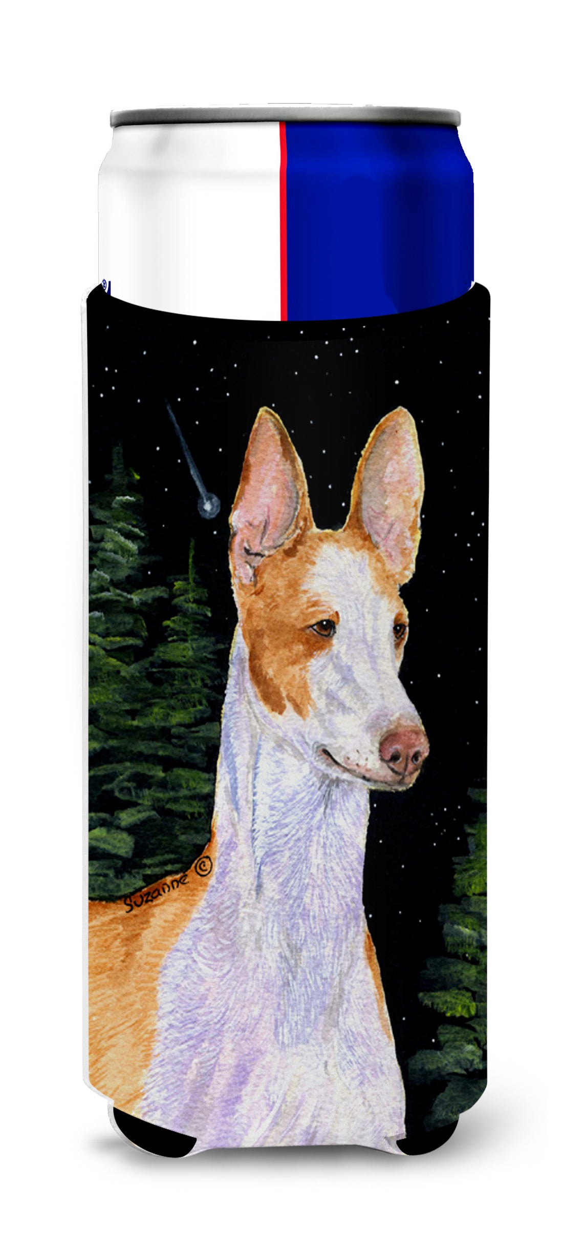 Starry Night Ibizan Hound Ultra Beverage Insulators for slim cans SS8495MUK.