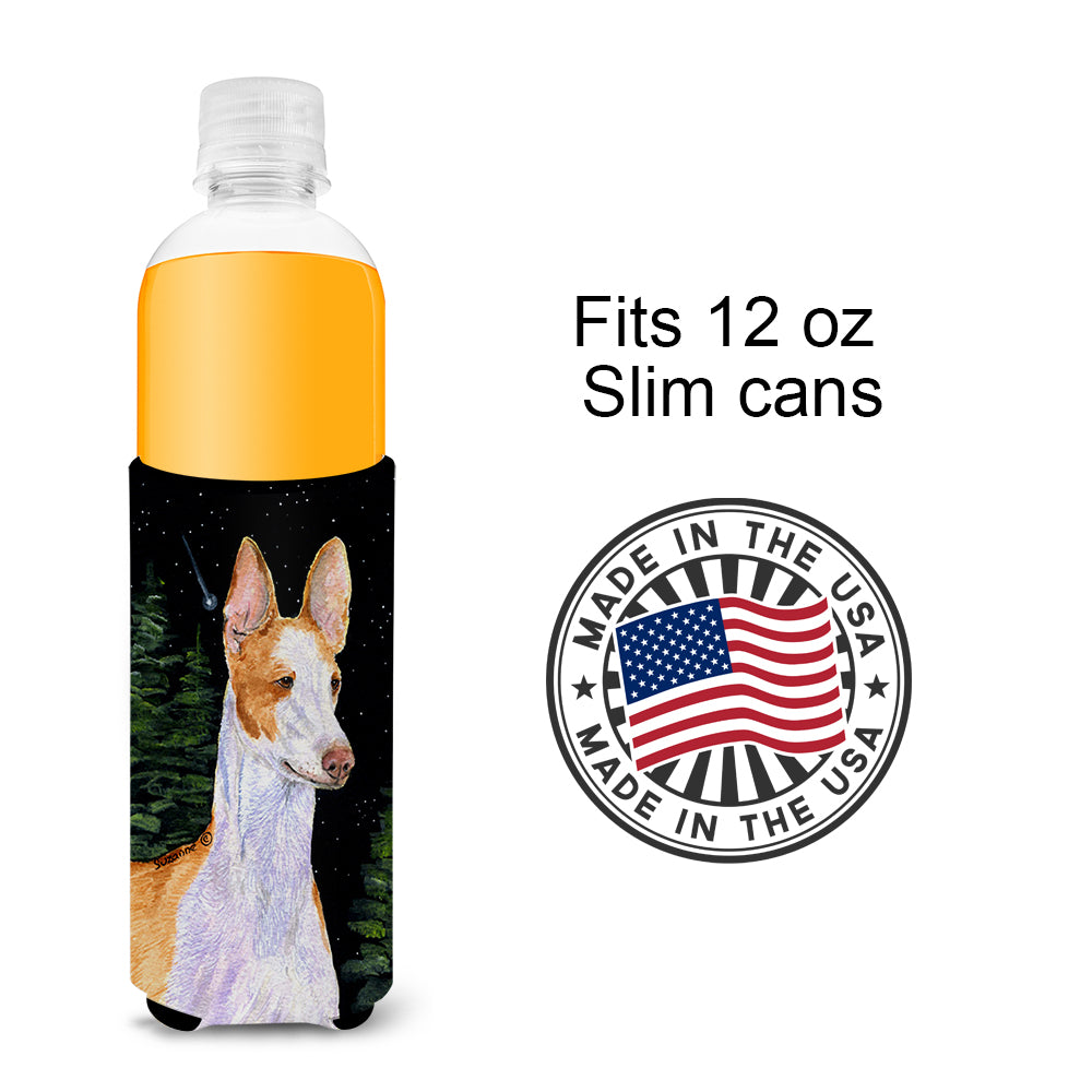 Starry Night Ibizan Hound Ultra Beverage Insulators for slim cans SS8495MUK.