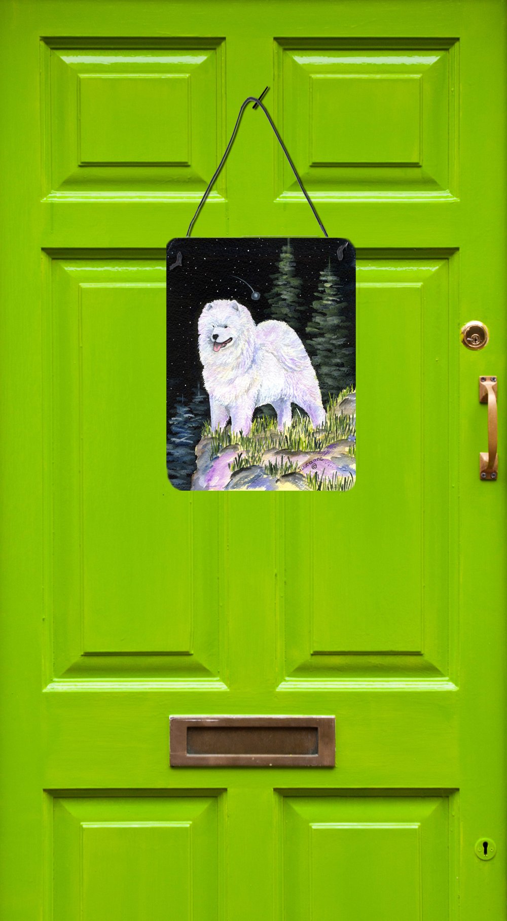 Starry Night Samoyed Aluminium Metal Wall or Door Hanging Prints by Caroline's Treasures