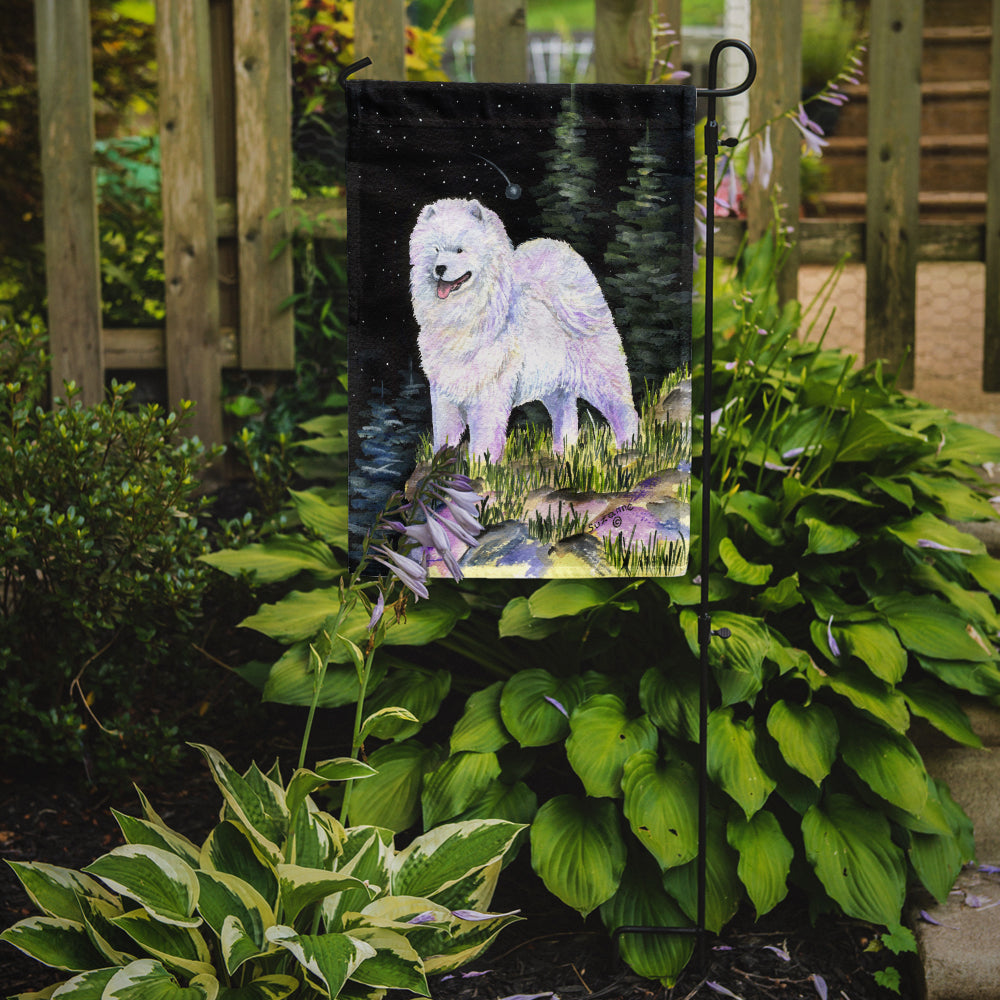 Starry Night Samoyed Flag Garden Size.