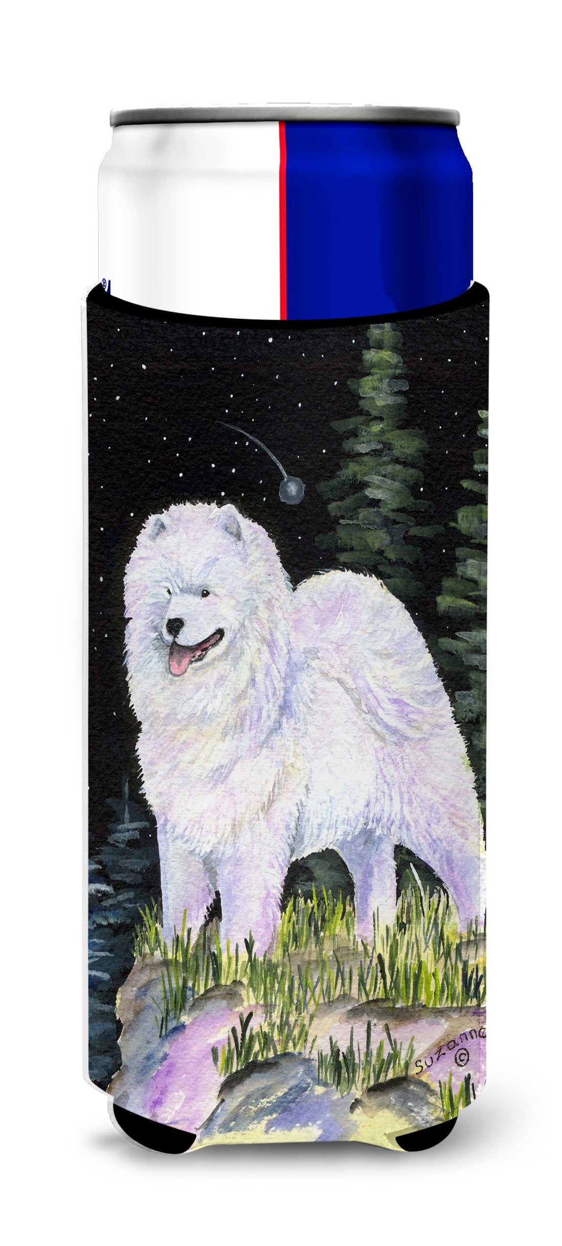 Starry Night Samoyed Ultra Beverage Insulators for slim cans SS8498MUK.