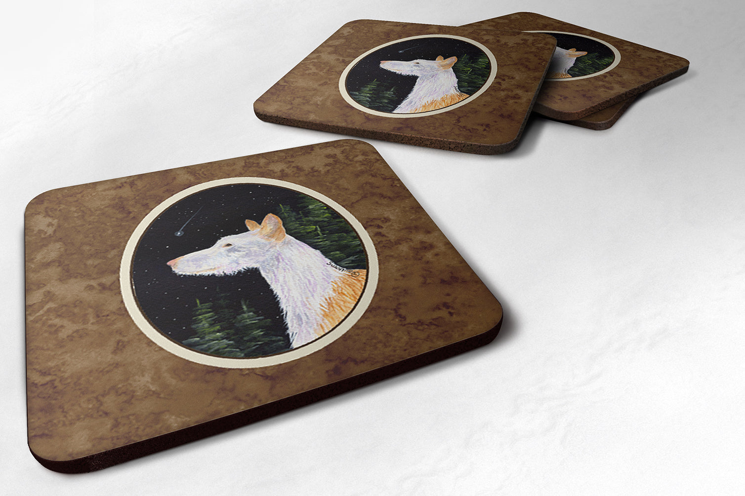 Starry Night Ibizan Hound Foam Coasters Set of 4 - the-store.com