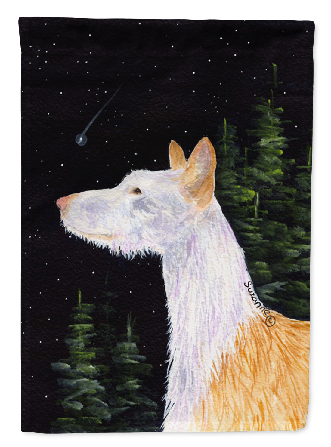 Starry Night Ibizan Hound Flag Garden Size.