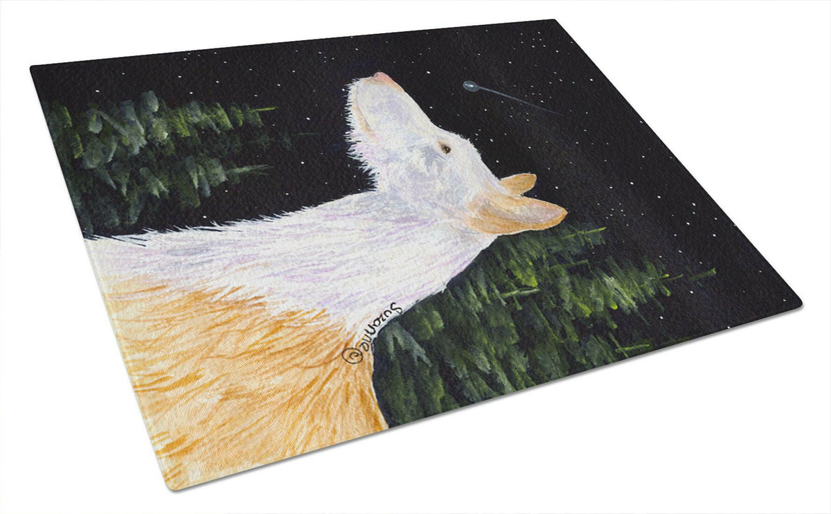 Starry Night Ibizan Hound Glass Cutting Board Large by Caroline&#39;s Treasures