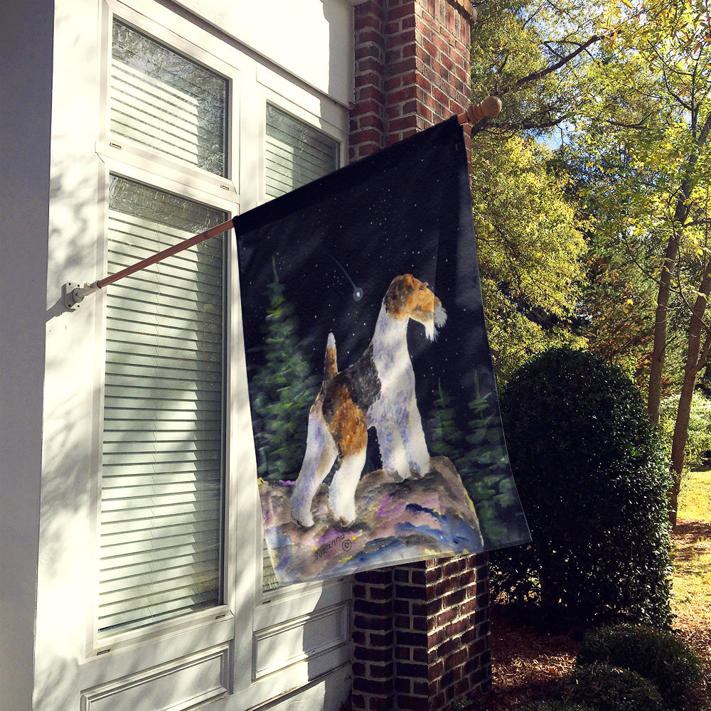 Starry Night Fox Terrier Flag Canvas House Size  the-store.com.