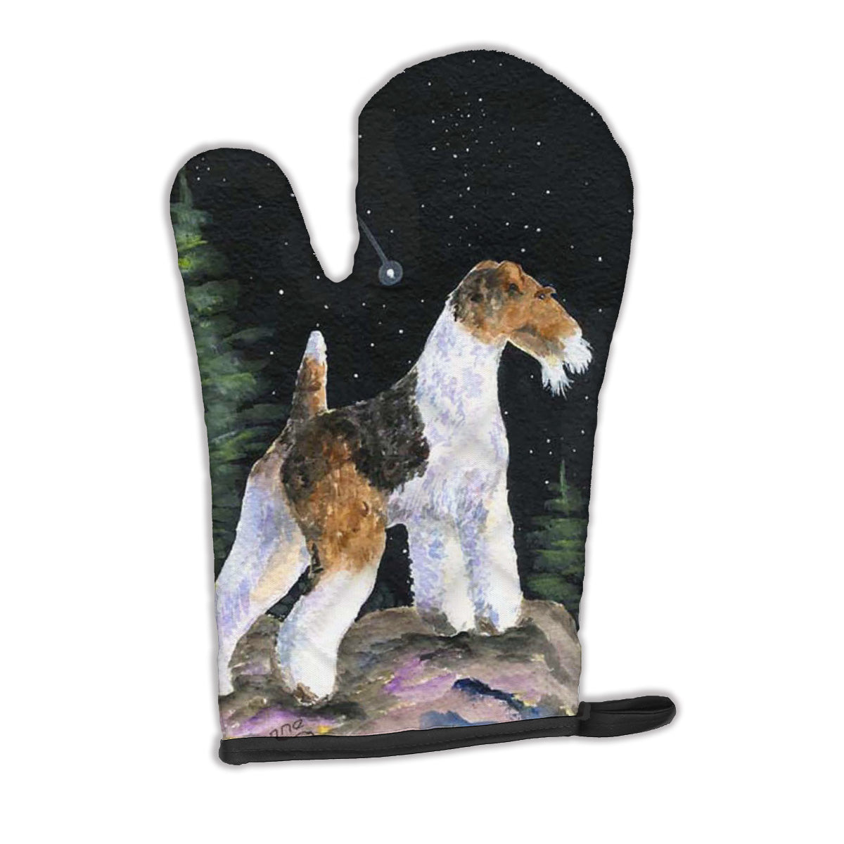 Starry Night Fox Terrier Oven Mitt SS8500OVMT  the-store.com.