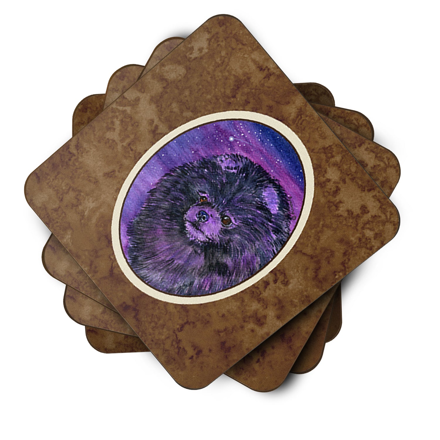 Starry Night Pomeranian Foam Coasters Set of 4 - the-store.com