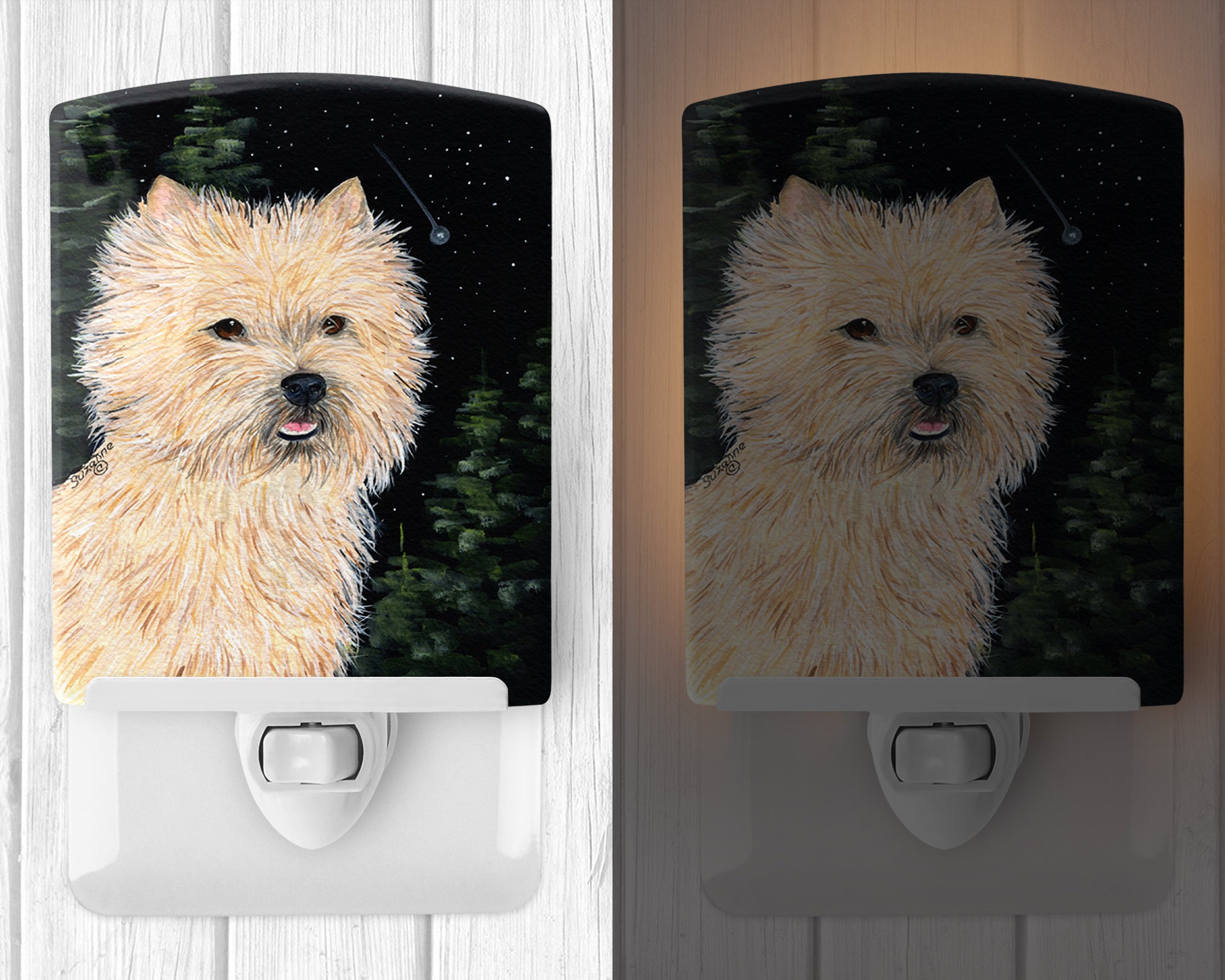 Starry Night Cairn Terrier Ceramic Night Light SS8502CNL - the-store.com