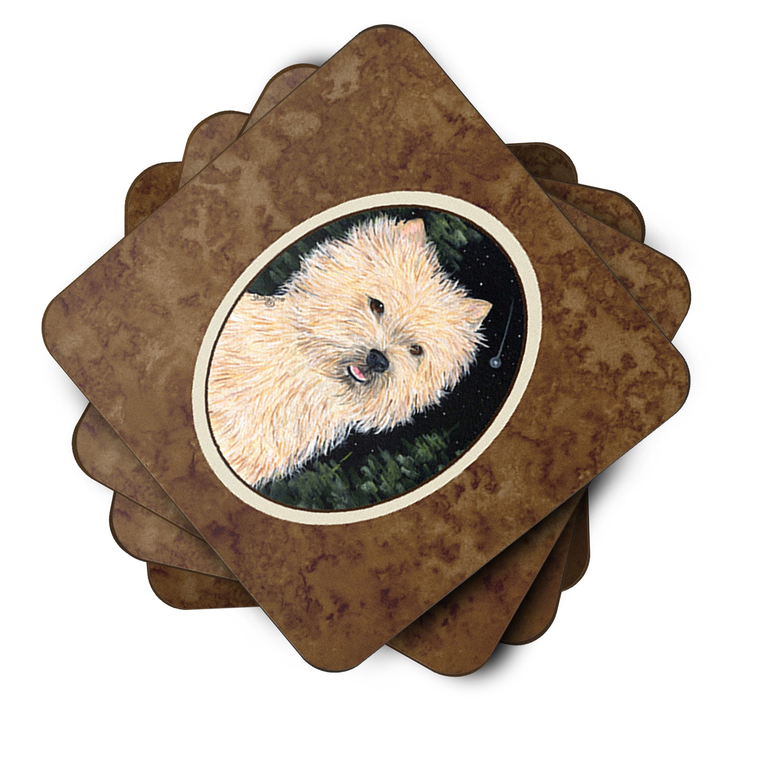 Starry Night Cairn Terrier Foam Coasters Set of 4 - the-store.com