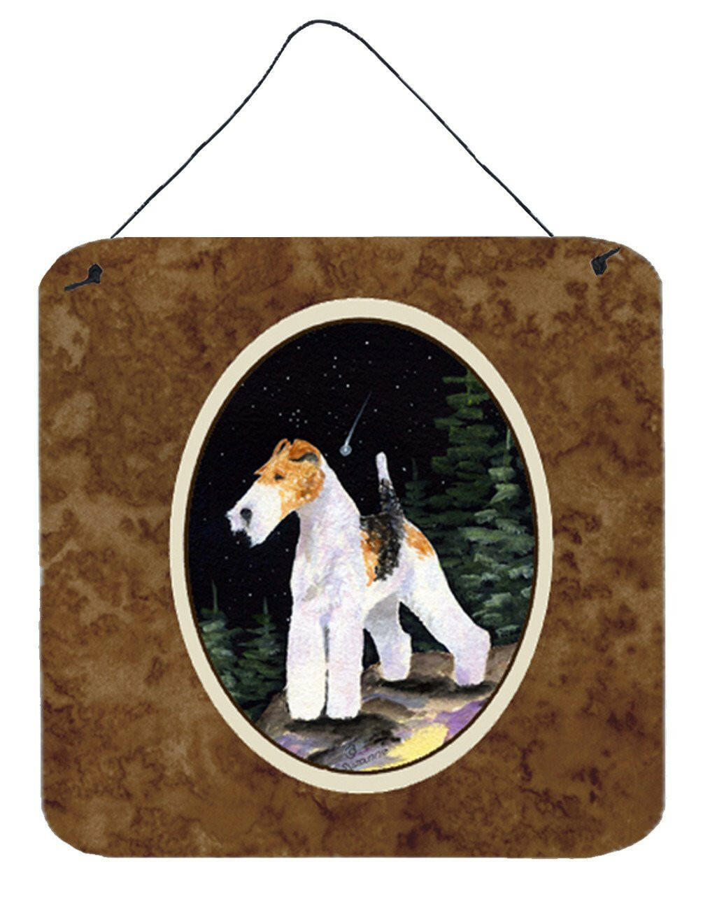 Starry Night Fox Terrier Aluminium Metal Wall or Door Hanging Prints by Caroline's Treasures