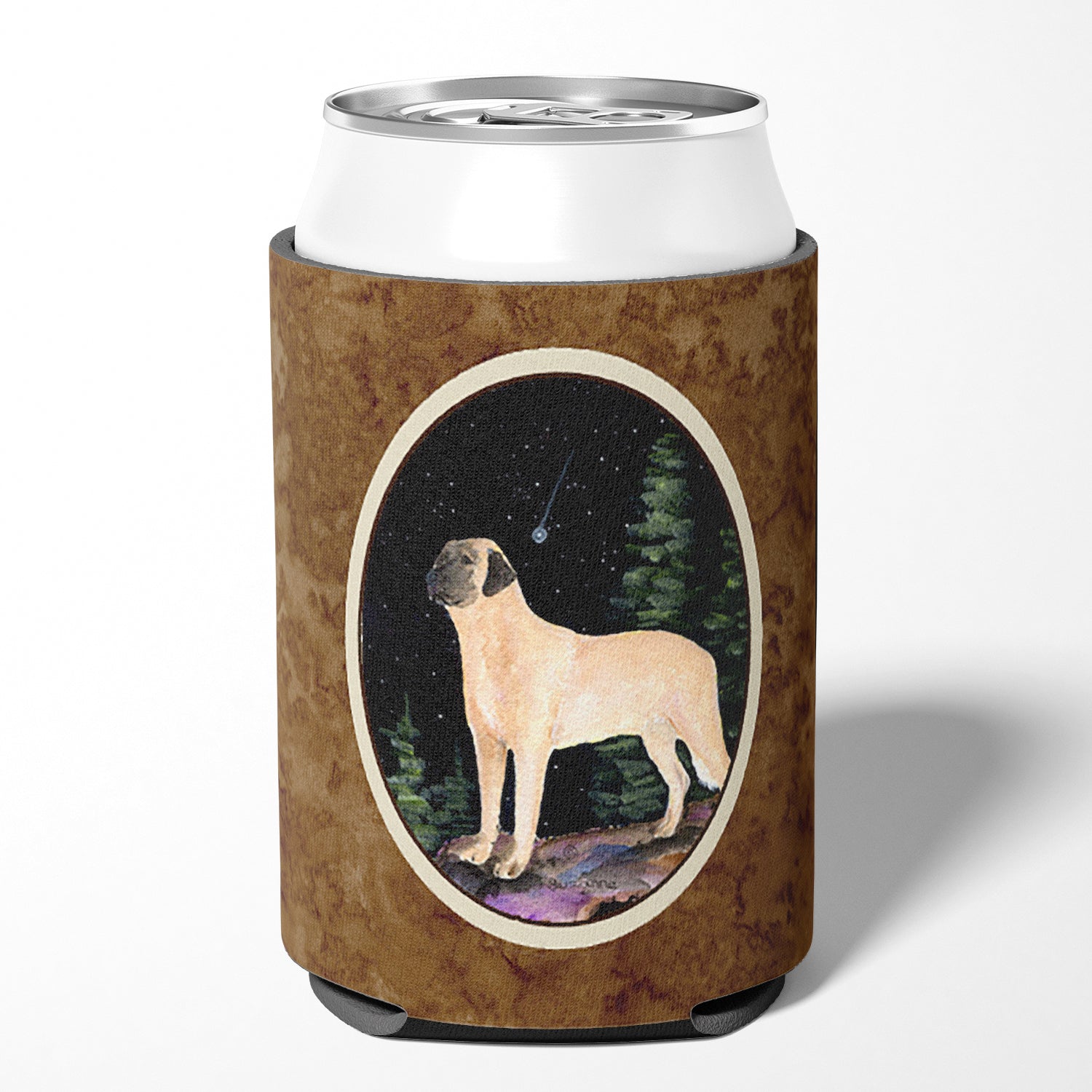 Starry Night Anatolian Shepherd Can or Bottle Beverage Insulator Hugger.