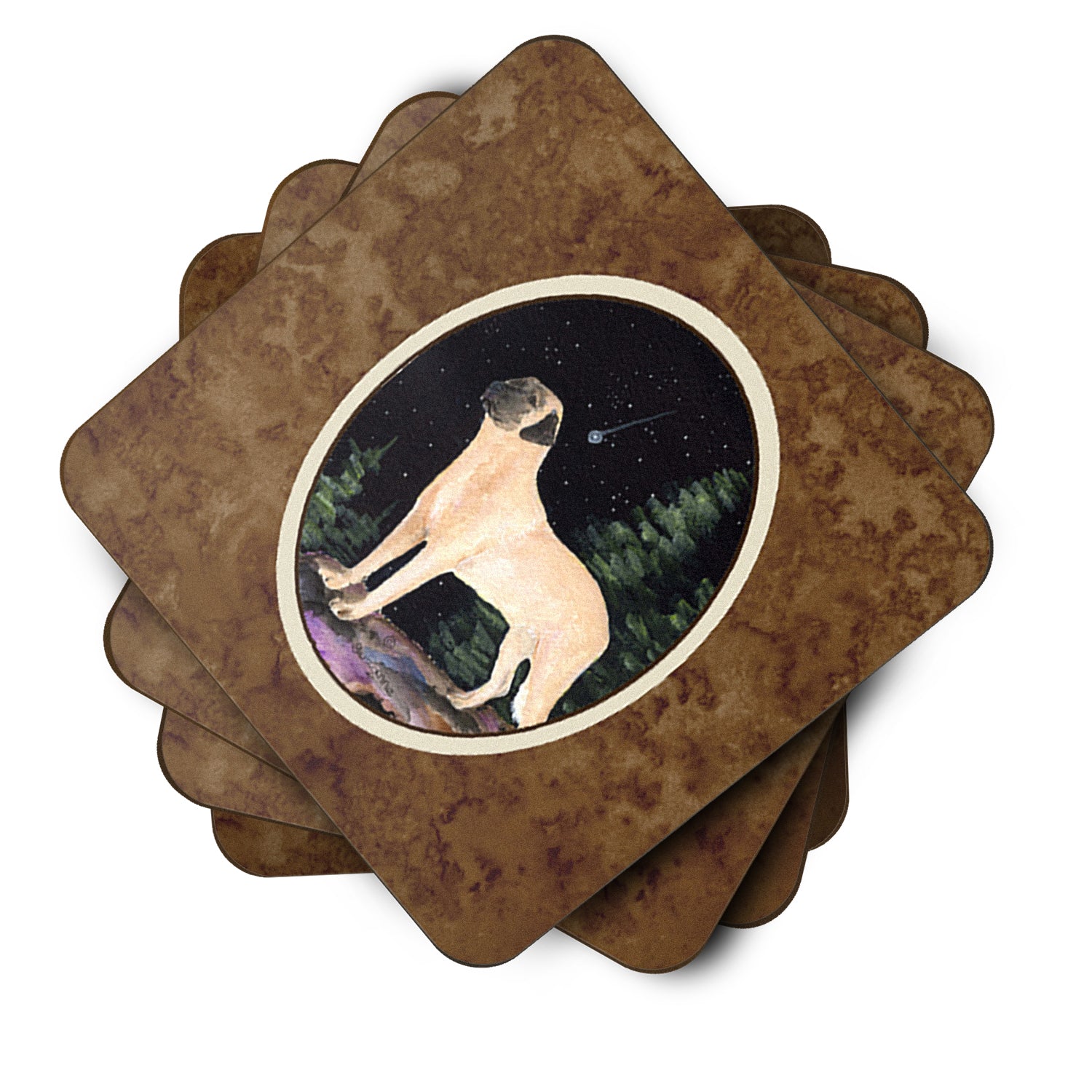 Starry Night Anatolian Shepherd Foam Coasters Set of 4 - the-store.com