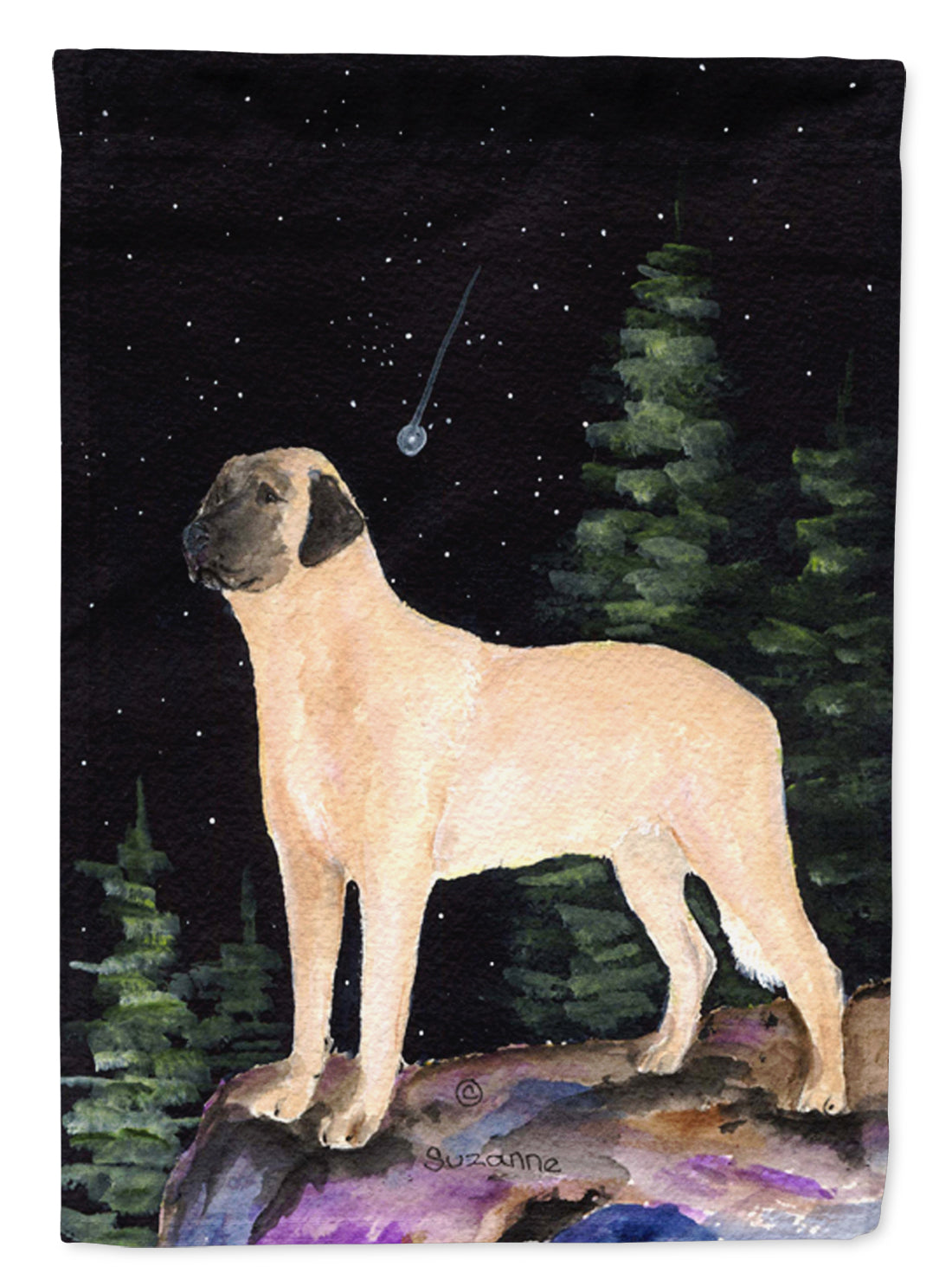 Starry Night Anatolian Shepherd Flag Garden Size.