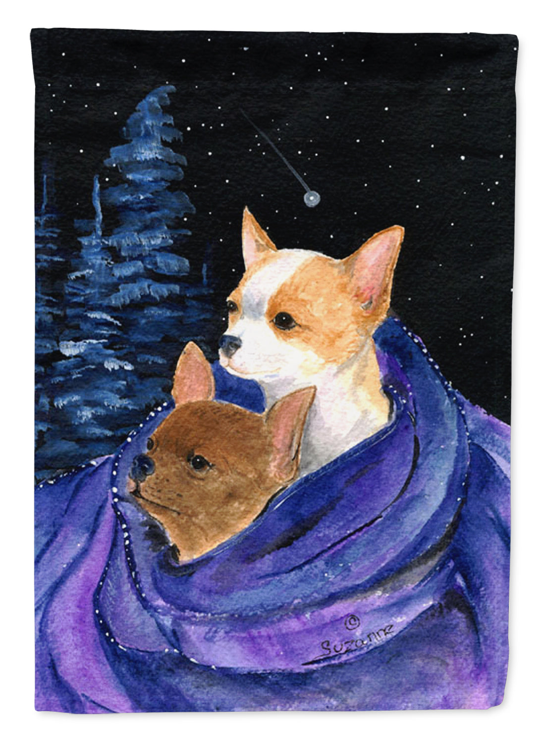 Starry Night Chihuahua Flag Canvas House Size  the-store.com.
