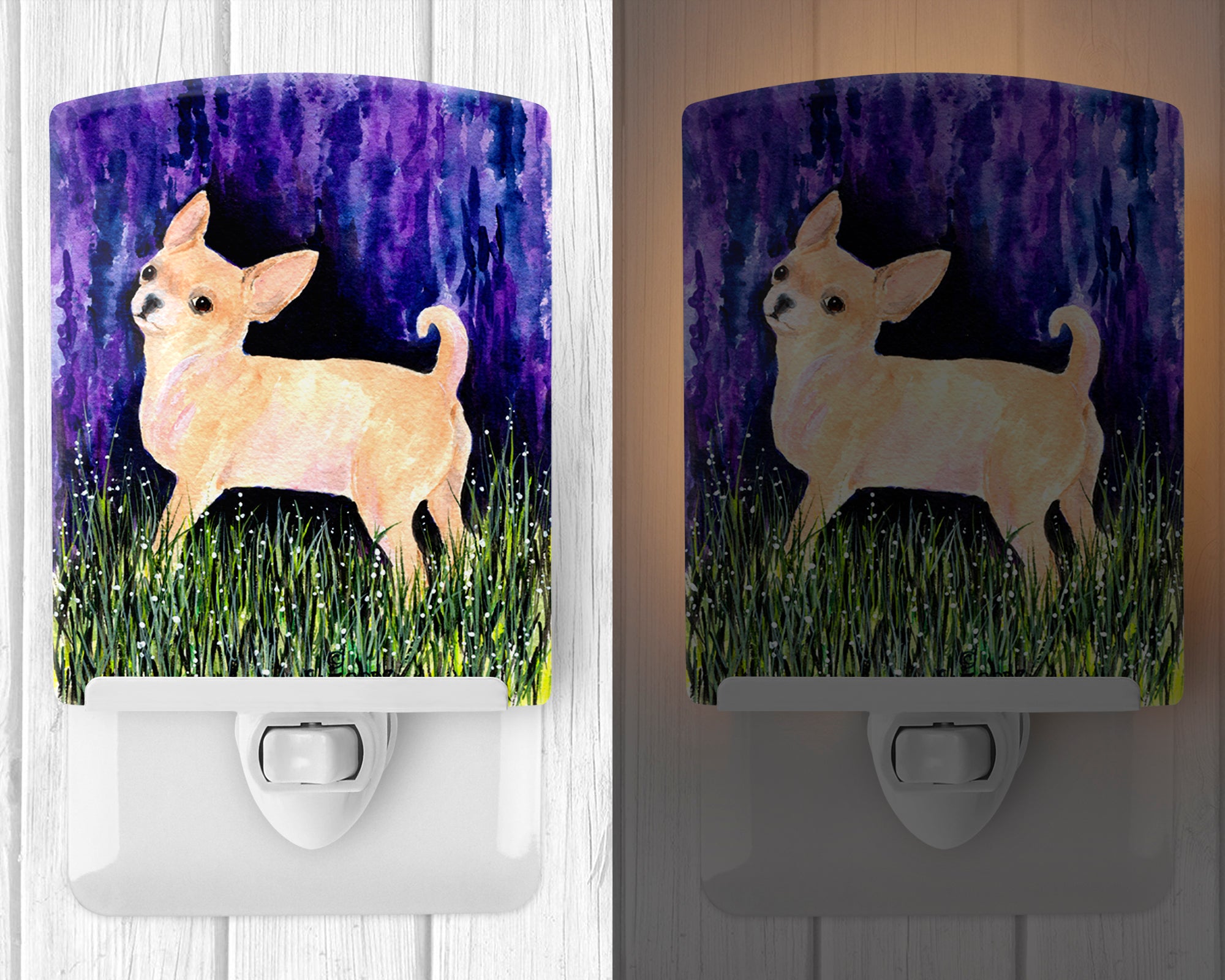 Starry Night Chihuahua Ceramic Night Light SS8514CNL - the-store.com