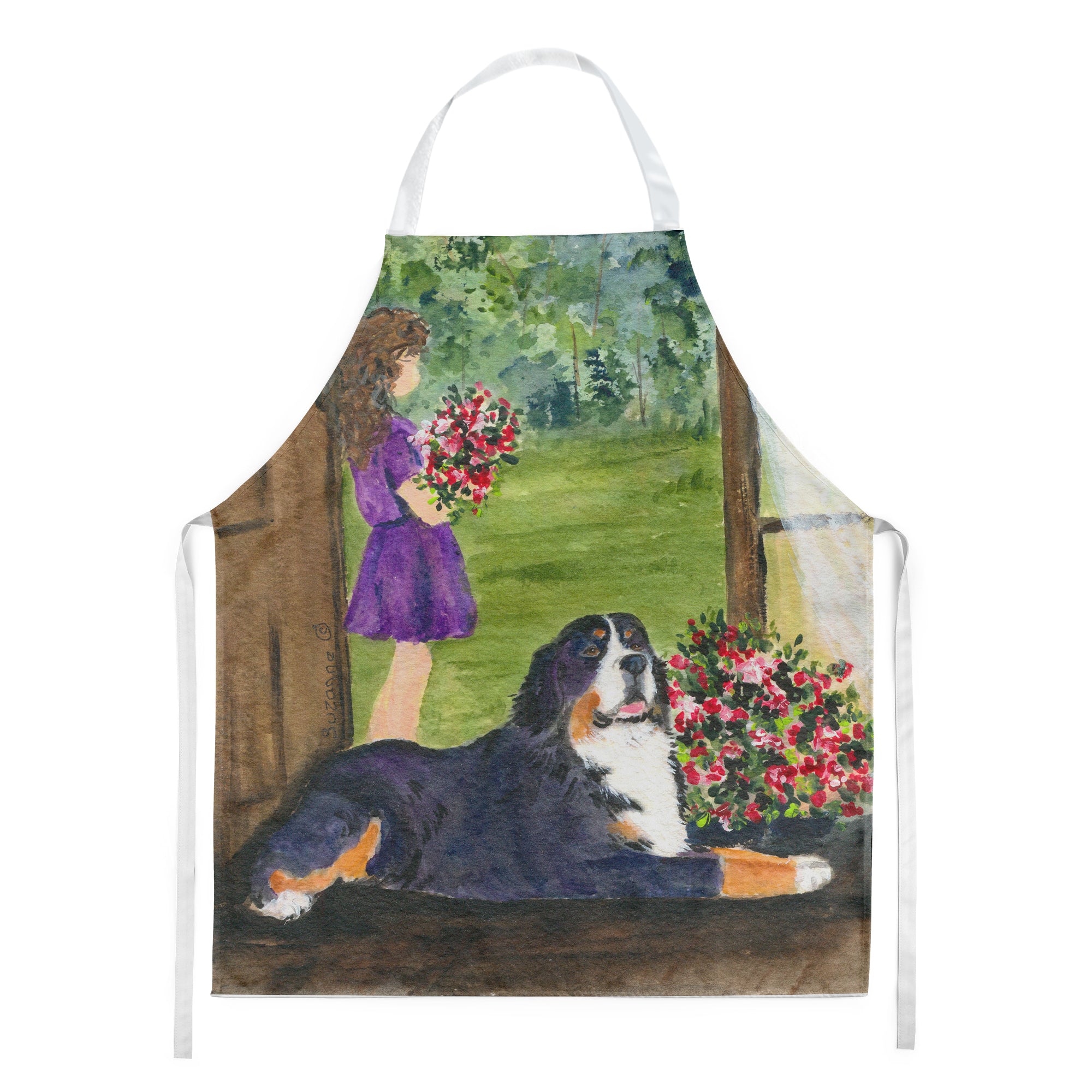 Little Girl with her Bernese Mountain Dog Apron - the-store.com