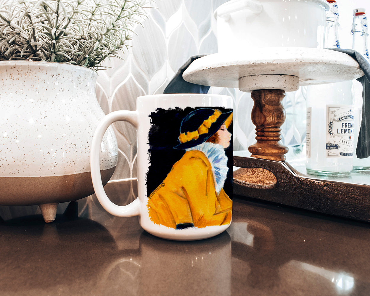 Lady with her Maltese Dishwasher Safe Microwavable Ceramic Coffee Mug 15 ounce SS8537CM15  the-store.com.