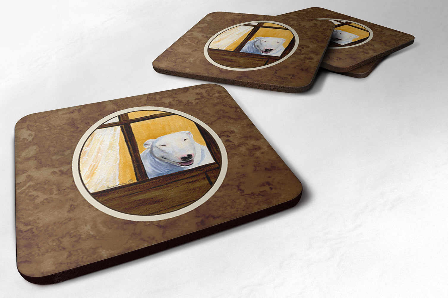 Set of 4 Bull Terrier Foam Coasters - the-store.com