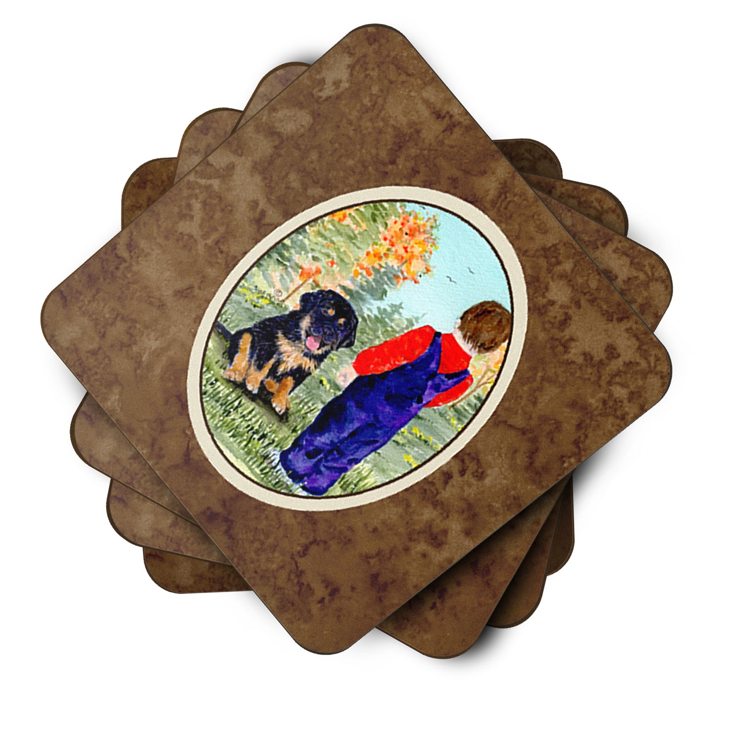 Set of 4 Tibetan Mastiff Foam Coasters - the-store.com