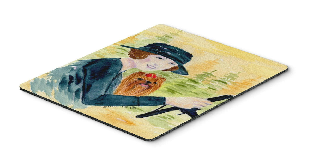 Lady driving with her Yorkie Mouse Pad, Hot Pad or Trivet by Caroline&#39;s Treasures