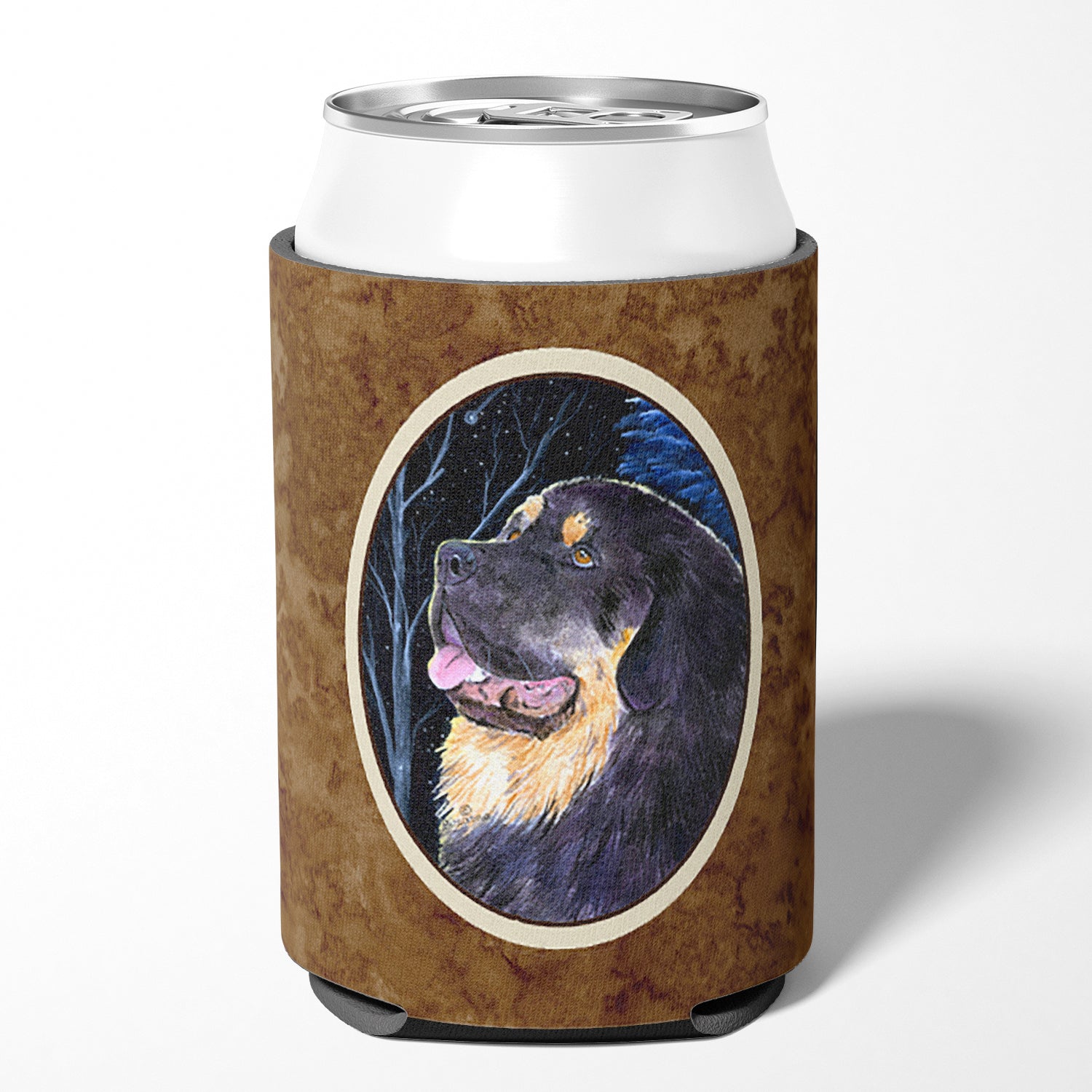 Starry Night Tibetan Mastiff Can or Bottle Beverage Insulator Hugger.