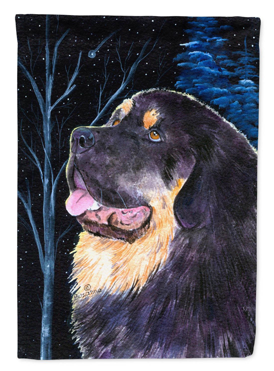 Starry Night Tibetan Mastiff Flag Canvas House Size  the-store.com.